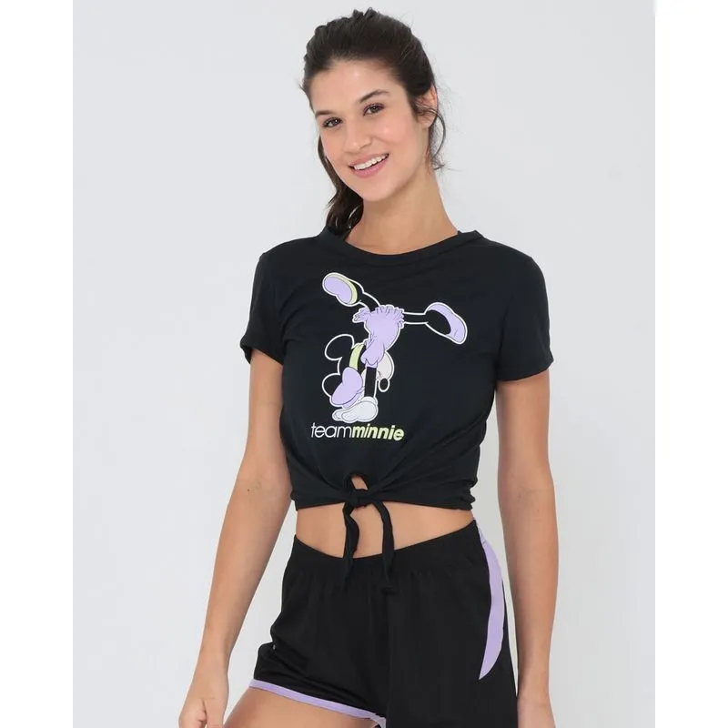 Blusa Fitness Minnie Mouse Disney Preta G