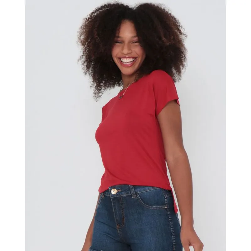 Blusa Básica Malha Lisa Vermelha GG