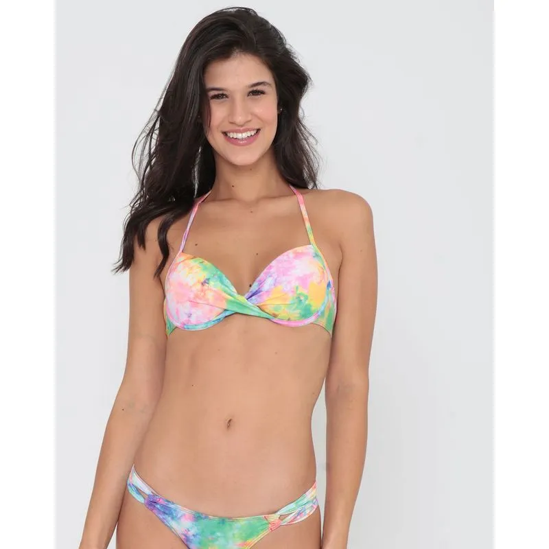 Biquíni Avulso Top Torcido Tie Dye Rosa M