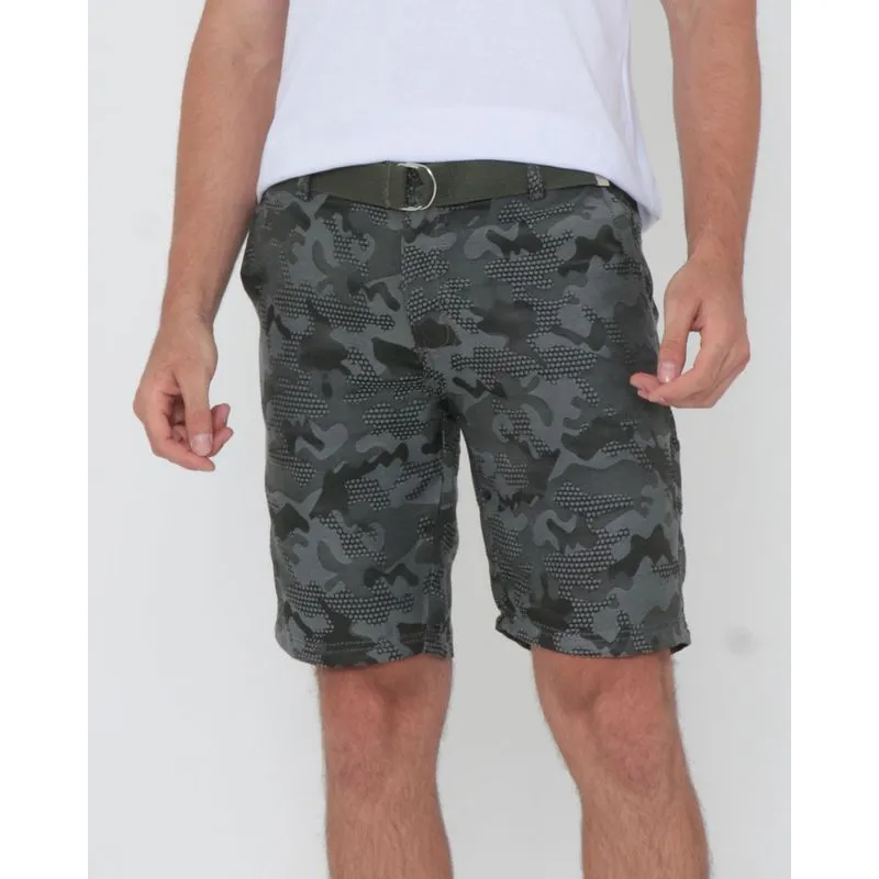 Bermuda Masculina Alfaiataria Estampa Camuflagem Verde 46
