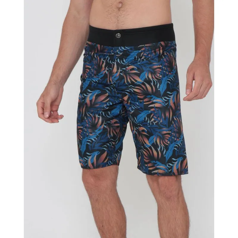 Bermuda Masculina Surf Estampa Folhas Azul 44