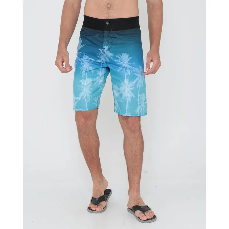 Bermuda Masculina Surf Estampa Floral Degradê Azul Claro 38