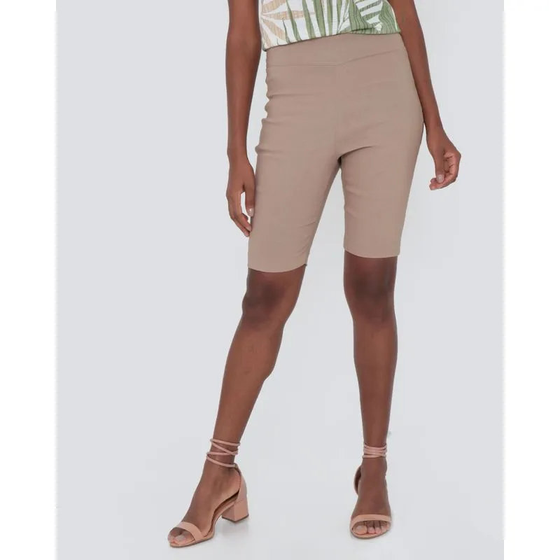 Bermuda Feminina Bengaline Bege M