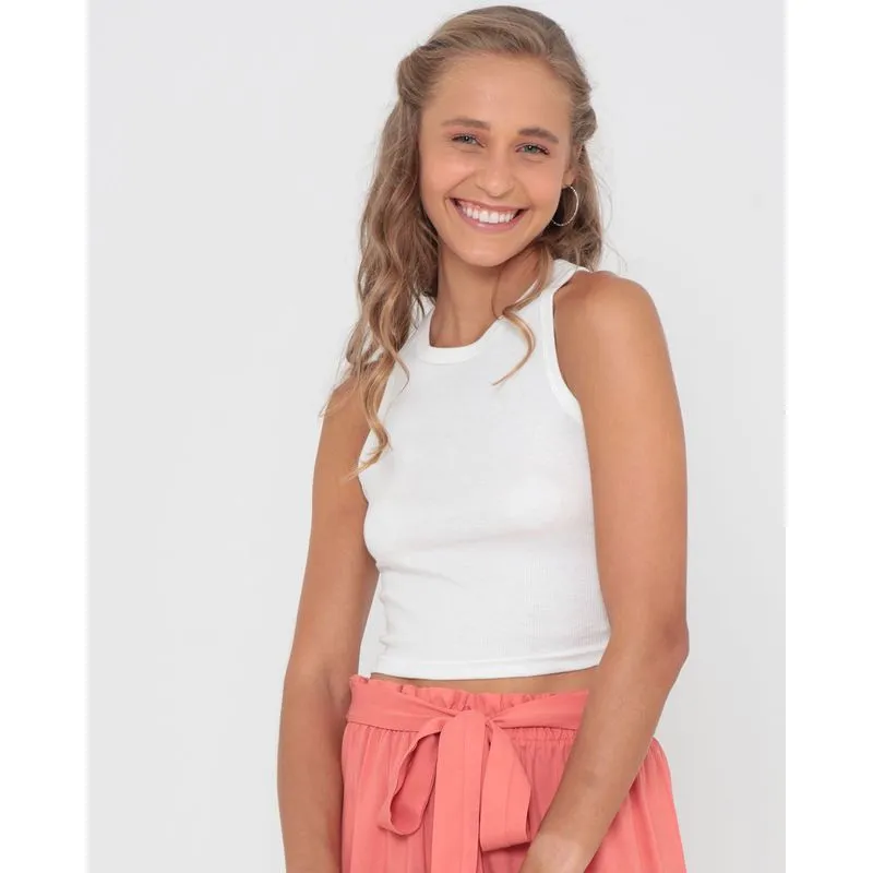 Regata Feminina Básica Cropped Off White PP