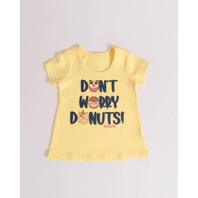 Blusa Bebê Estampa Donuts Amarela 2