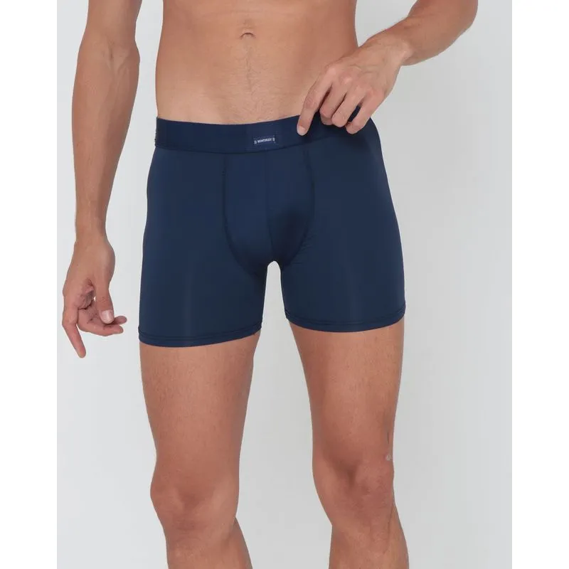 Cueca Boxer de Poliamida Azul Marinho P