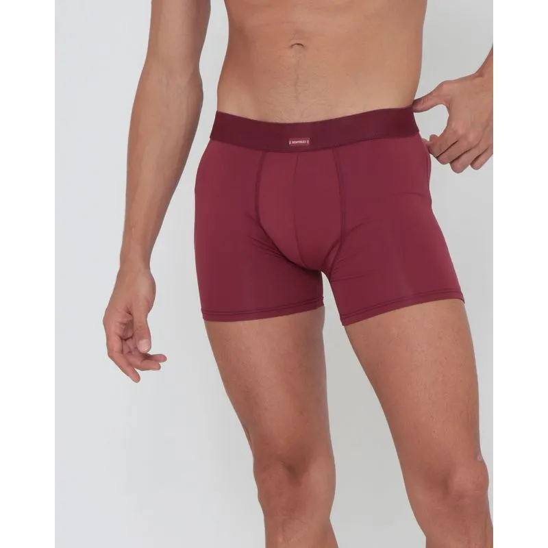 Cueca Boxer de Poliamida Vinho P