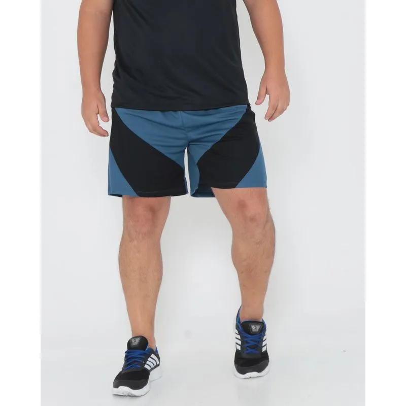 Bermuda Esportiva Plus Size Recorte Azul G3