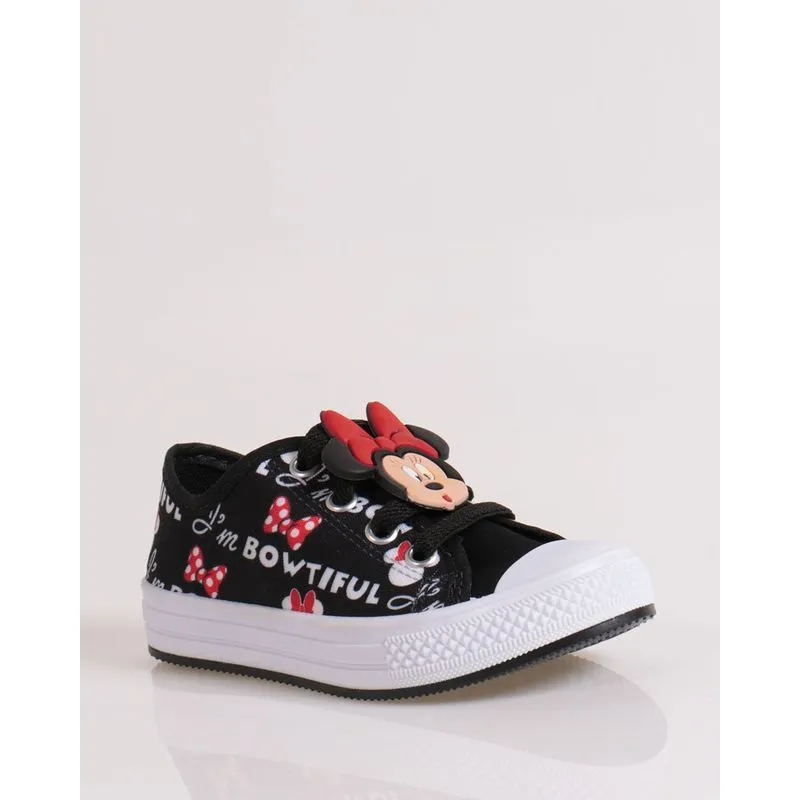 Tênis Bebê Com Aplicação Minnie Disney Preto 21