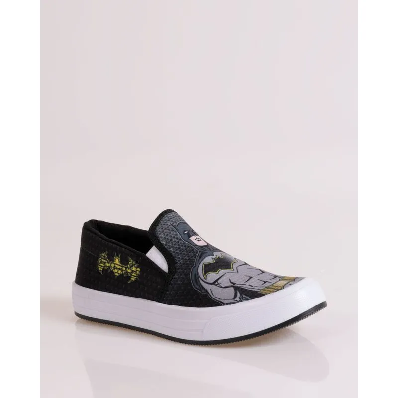 Tênis Infantil Slip On Estampa Batman Liga da Justiça Preto 32