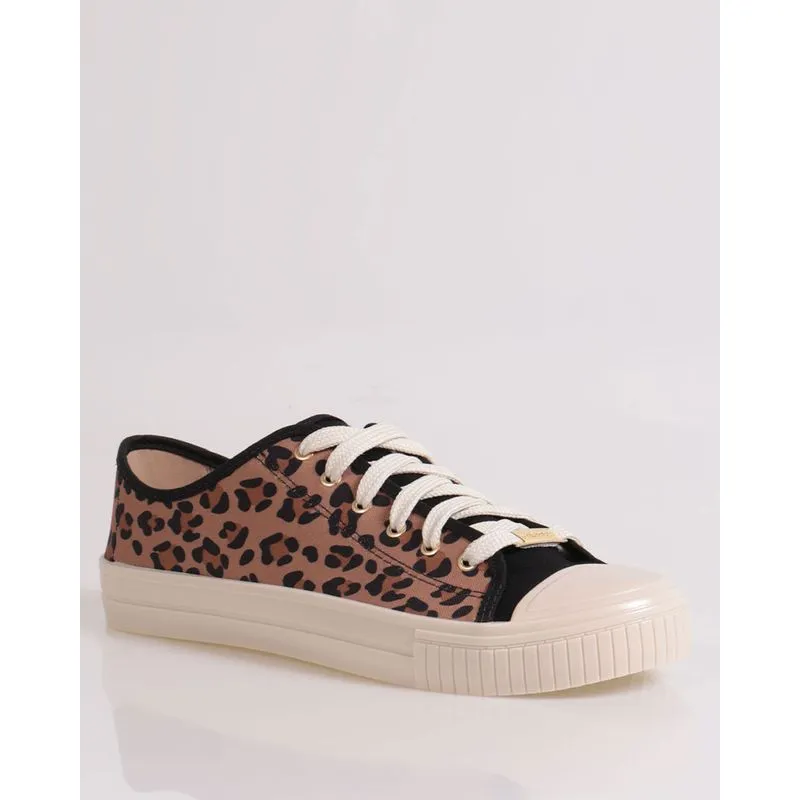 Tênis Feminino Casual Animal Print Onça Moleca Marrom Claro 40