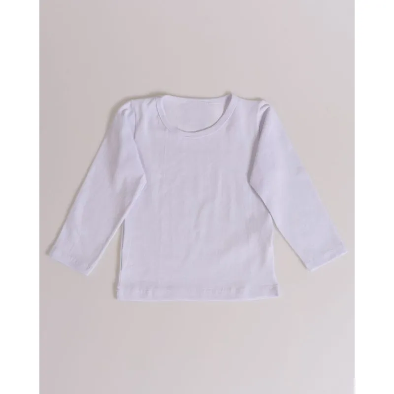Blusa Bebê Básica Manga Longa Branca 1