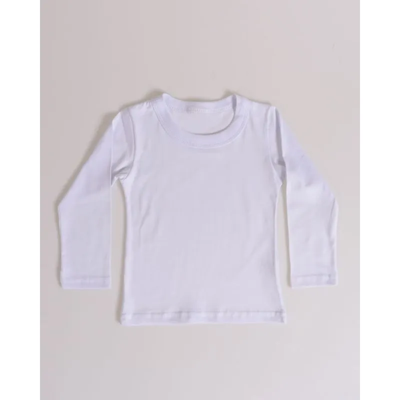 Camiseta Bebê Básica Manga Longa Branca 2