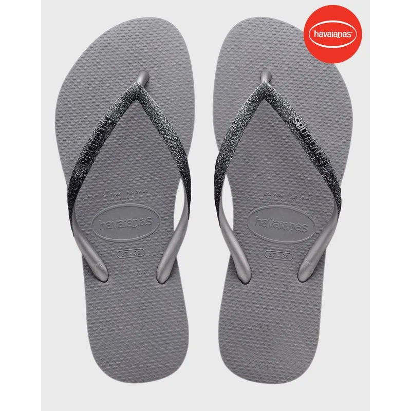 Chinelo Havaianas Feminino Sparkle Cinza 37/38