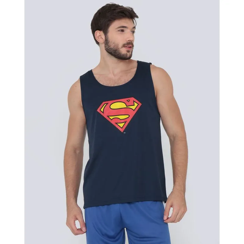 Regata Masculina Esportiva Super Homem Liga da Justiça Marinho M