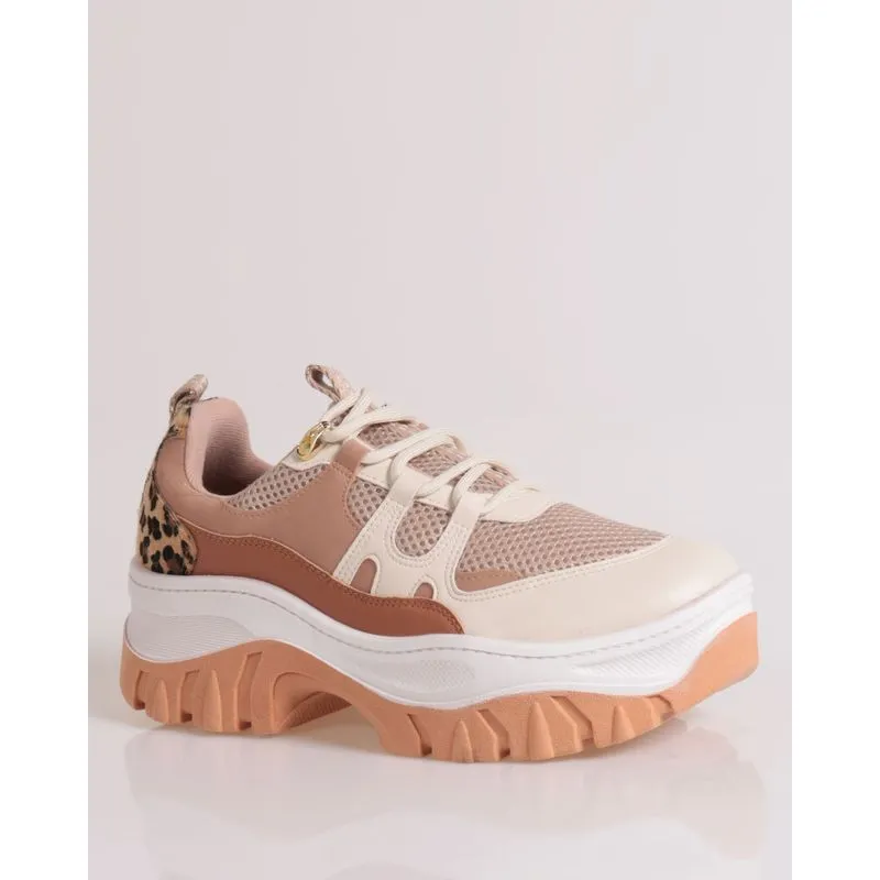 Tênis Feminino Chuncky Sneaker Recorte Vizzano Bege 33