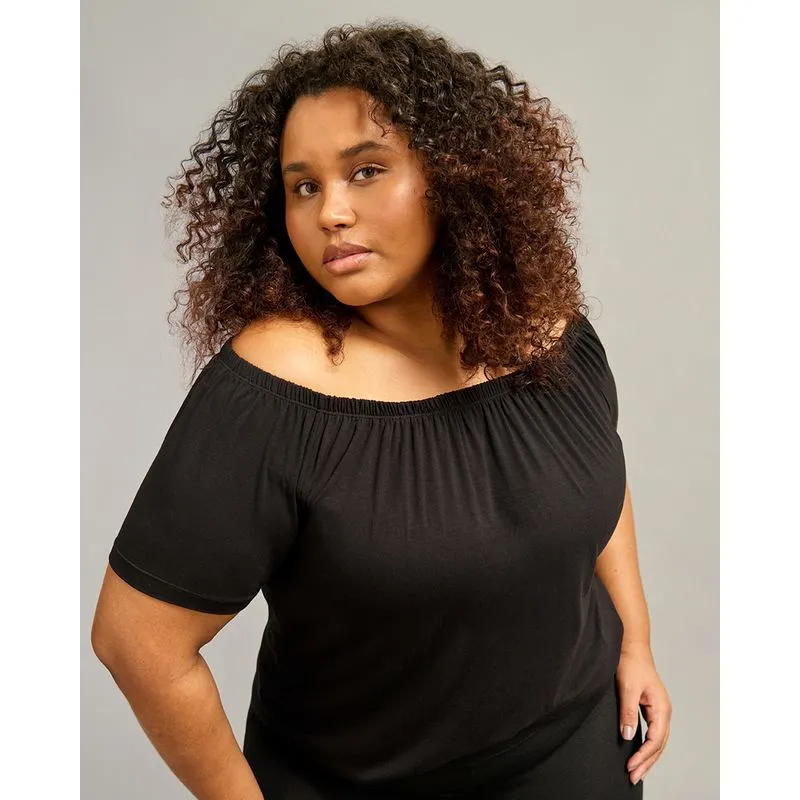 Blusa Plus Size Ciganinha Preta G3