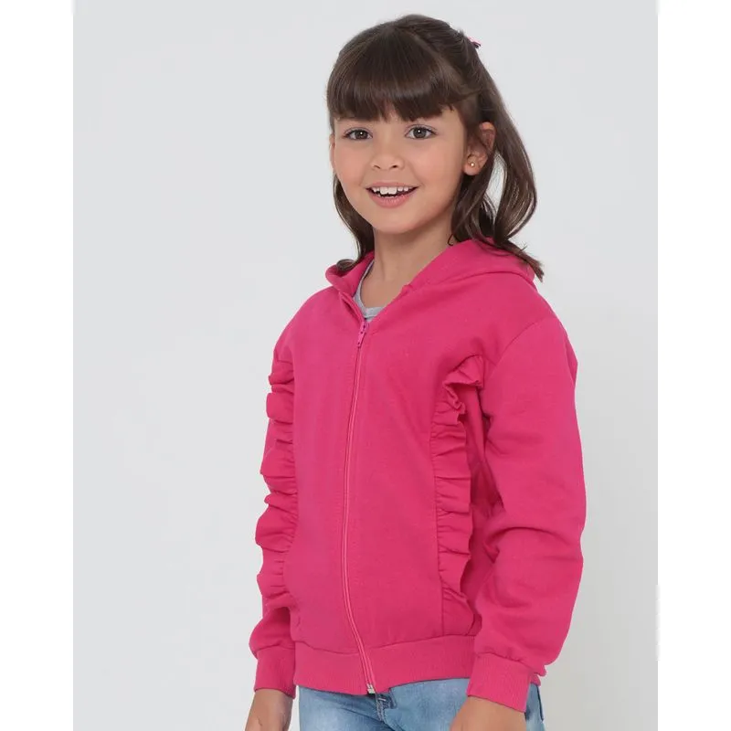 Blusa De Moletom Infantil Com Capuz Rosa Pink 4