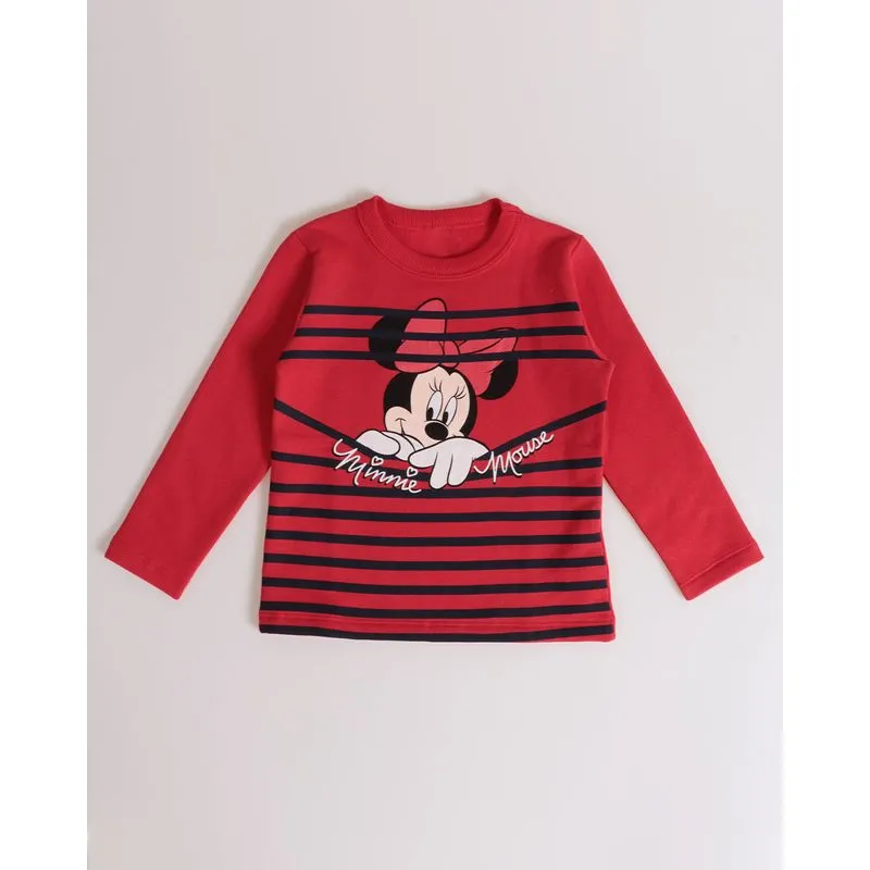 Blusa Bebê Moletom Minnie Disney Vermelha 1
