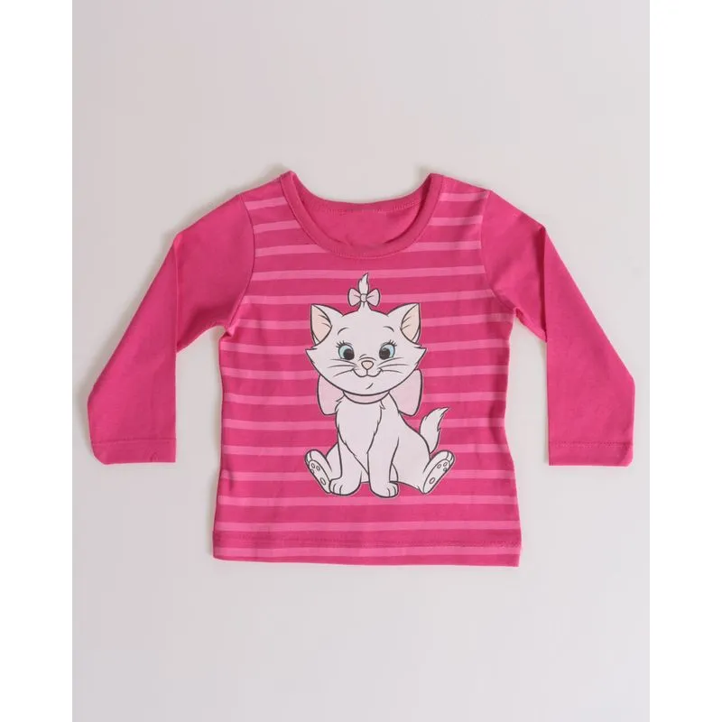 Blusa Bebê Estampa Gata Marie Disney Rosa P