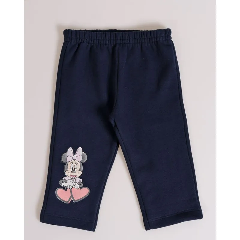Calça bebê moletom Minnie Disney Azul Marinho P