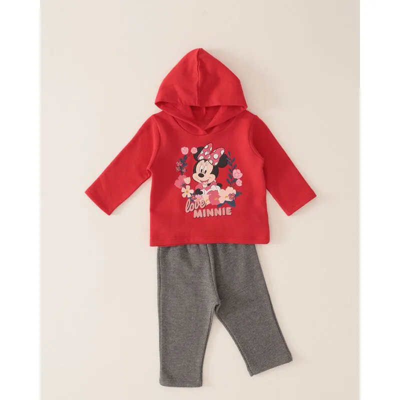 Conjunto Bebê Moletom com Capuz Minnie Vermelho G