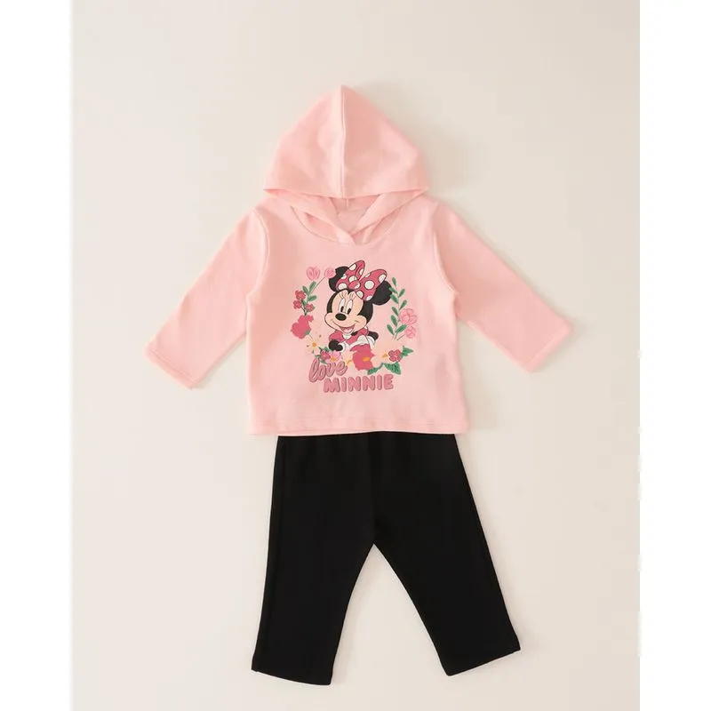 Conjunto Bebê Moletom com Capuz Minnie Rosa Claro M