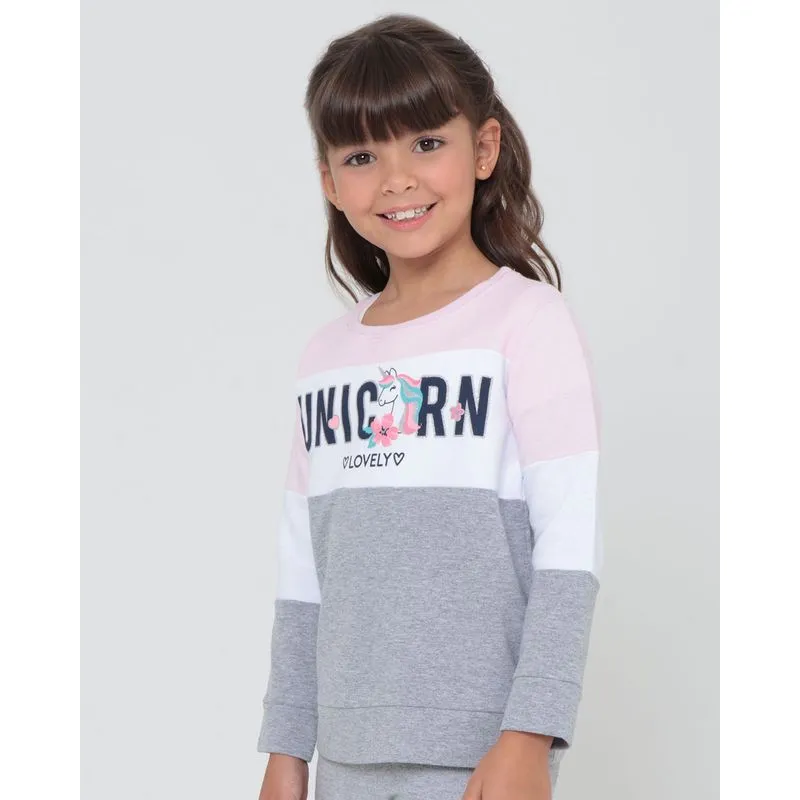 Blusa De Moletom Infantil Estampada Unicórnio Rosa 6