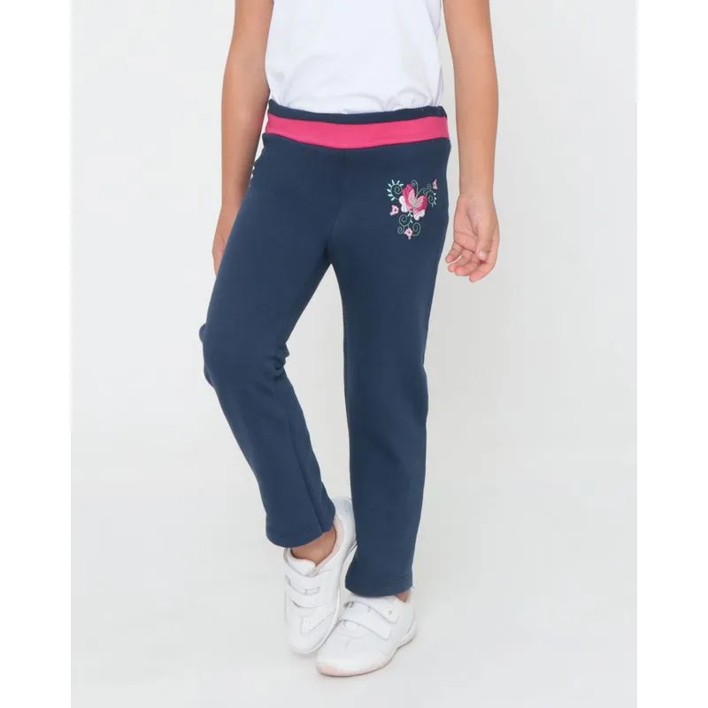 Calça de Moletom Infantil Bordado Azul Marinho 6