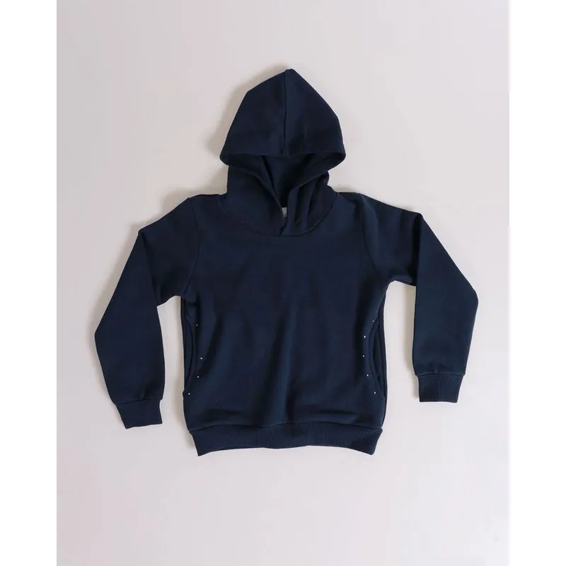 Blusão Bebê Moletom Capuz Azul Marinho 2