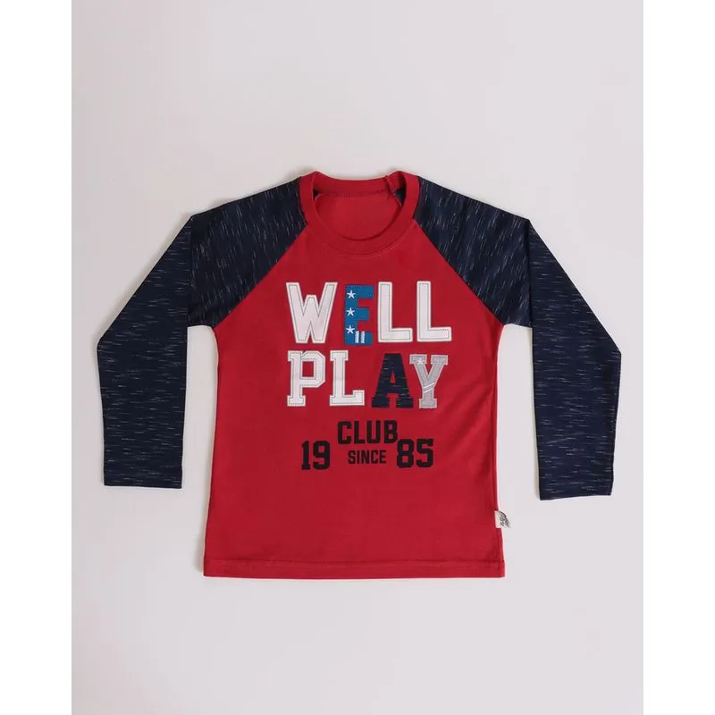 Camiseta Bebê Estampa Frontal Vermelha 1