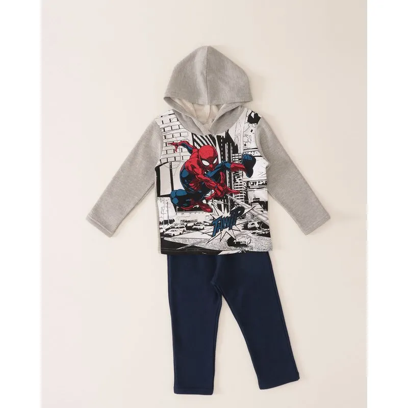 Conjunto Bebê Homem Aranha Marvel Cinza 2