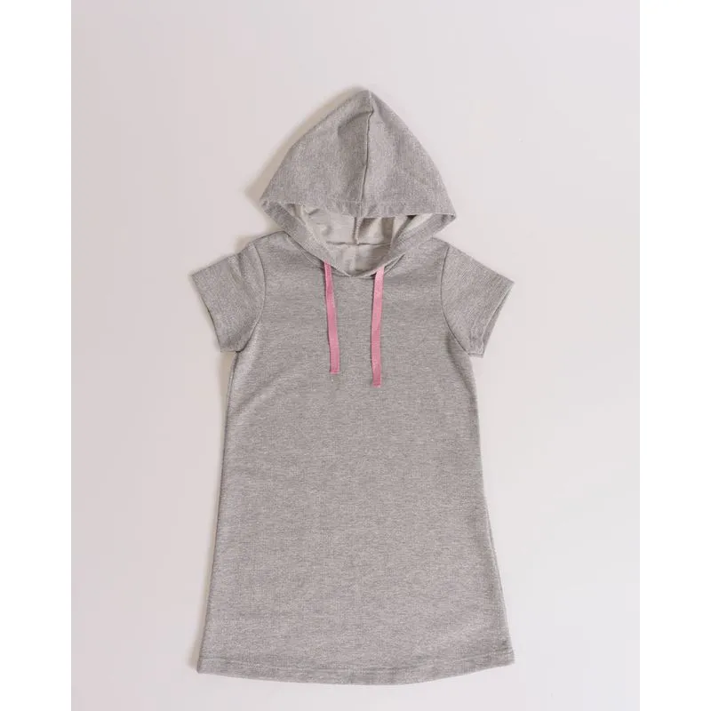Vestido Bebê Capuz Mescla Cinza 3