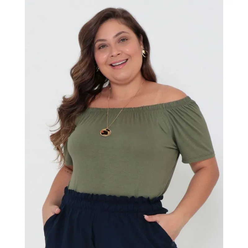 Blusa Plus Size Ciganinha Verde G1