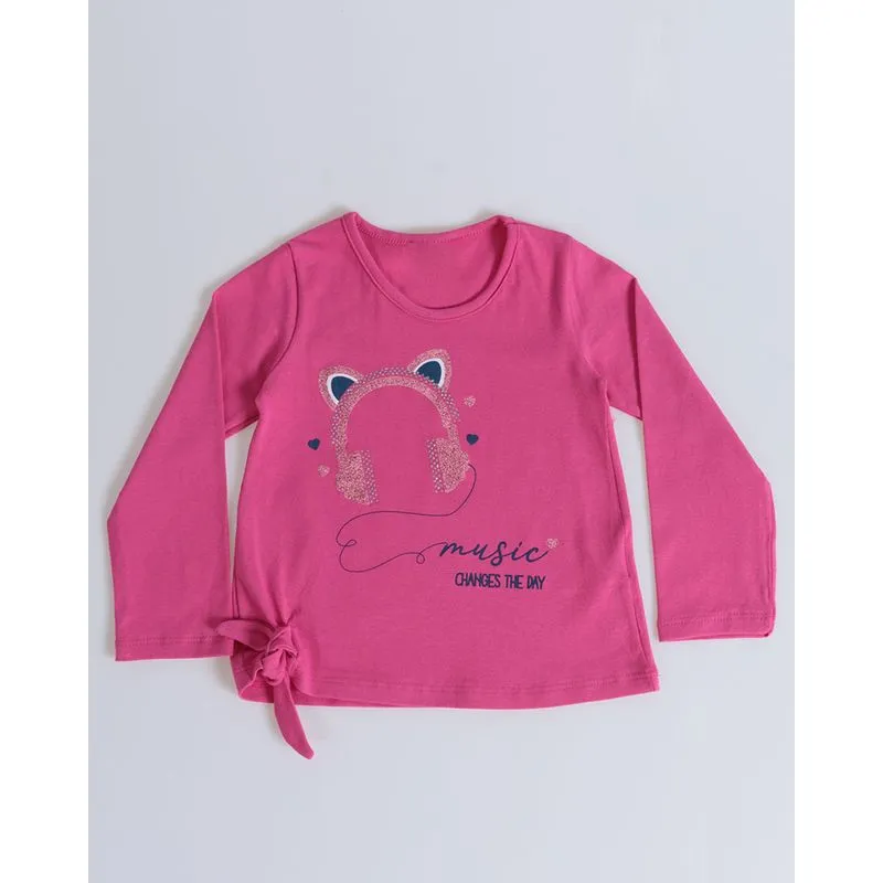Blusa Bebê Nozinho Estampada Music Rosa 3