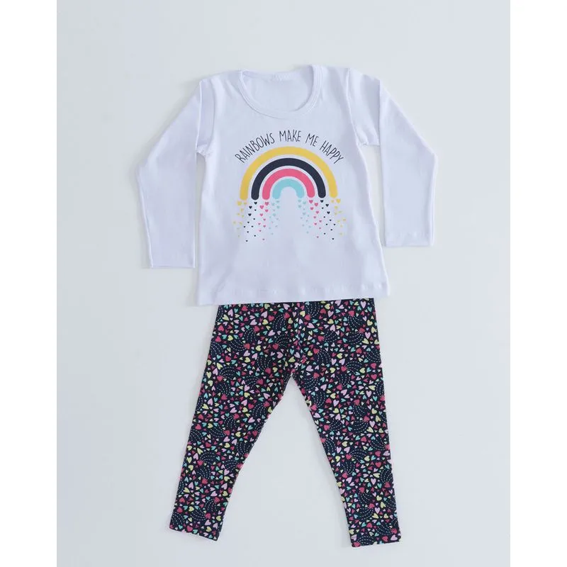 Conjunto Bebê Estampado Rainbows Branco 3