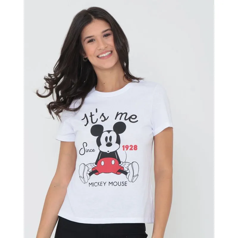 Blusa Estampa Frontal Mickey Disney Branca P