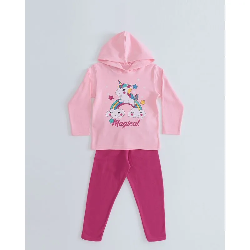 Conjunto Moletinho Bebê Arco-Íris Unicórnio Rosa Claro 1