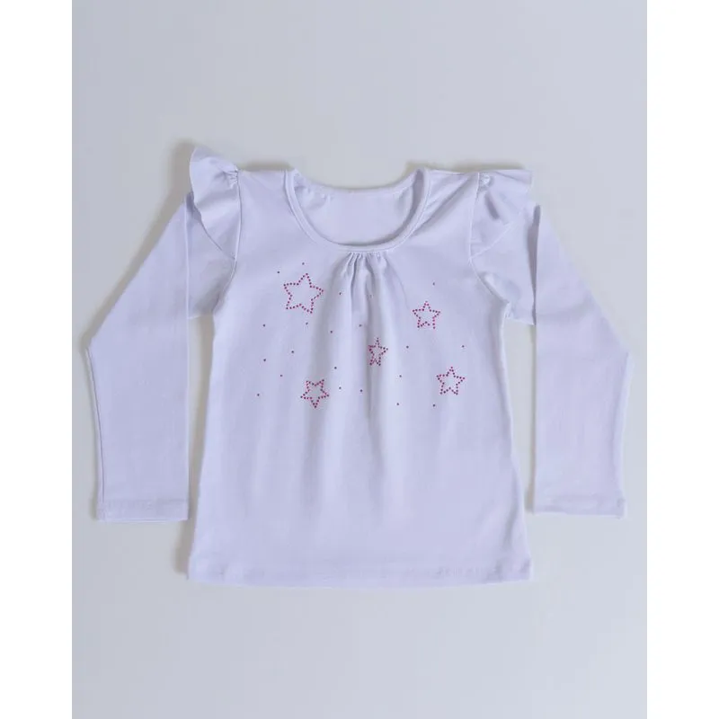 Blusa Bebê Estampa Strass Branca 3
