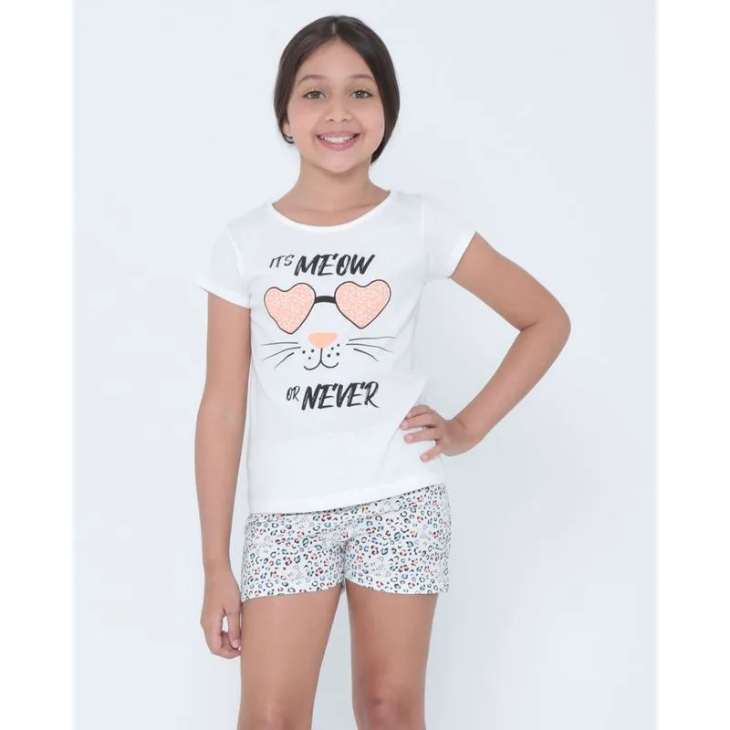 Pijama Infantil Estampa Animal Print Off White 6