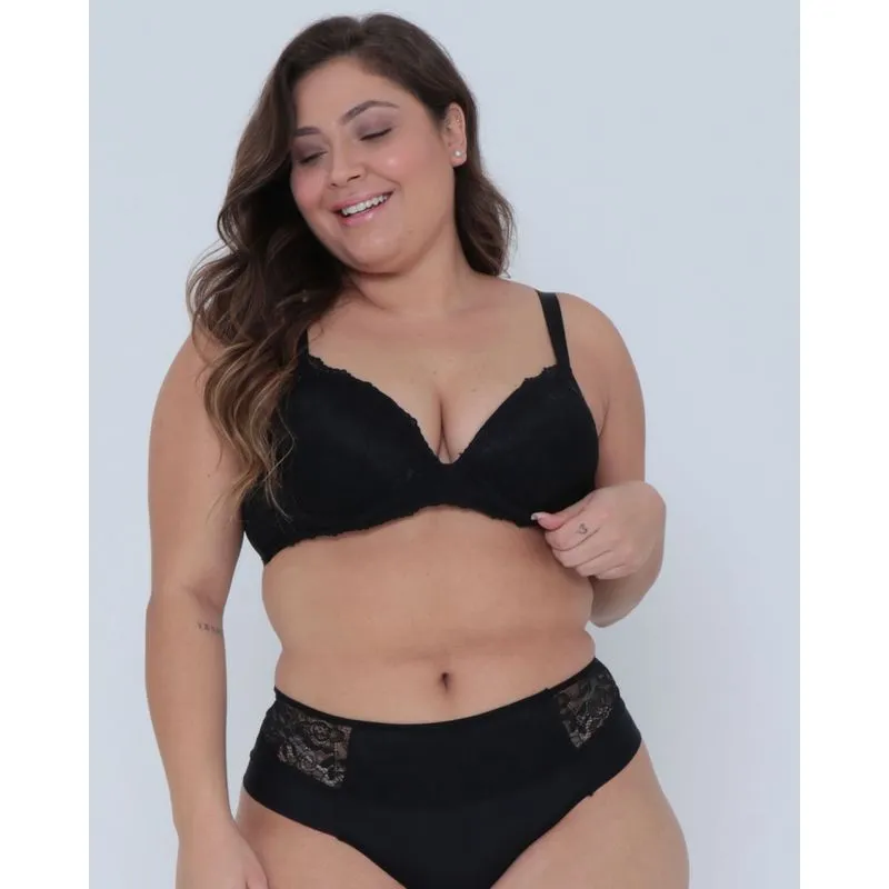 Sutiã Avulso Plus Size Renda Preta 48