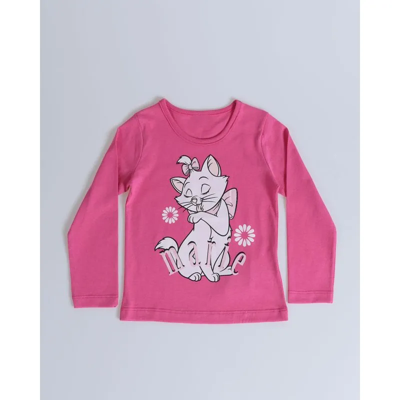 Blusa Bebê Estampa Gata Marie Disney Rosa 1