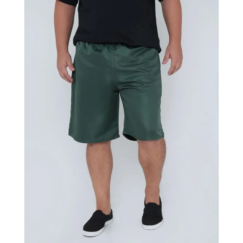 Bermuda Masculina Plus Size Básica Verde Escuro G2