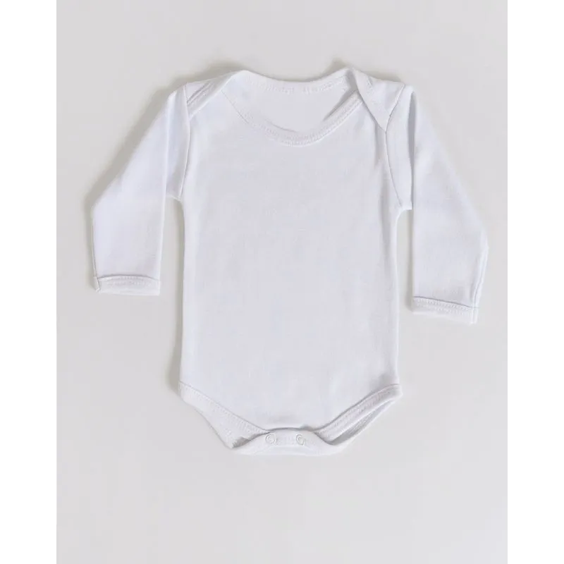 Body Bebê Manga Longa Básico Branco P
