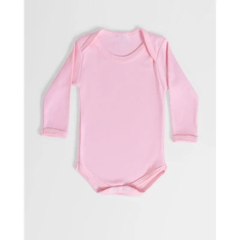 Body Bebê Manga Longa Rosa Claro M