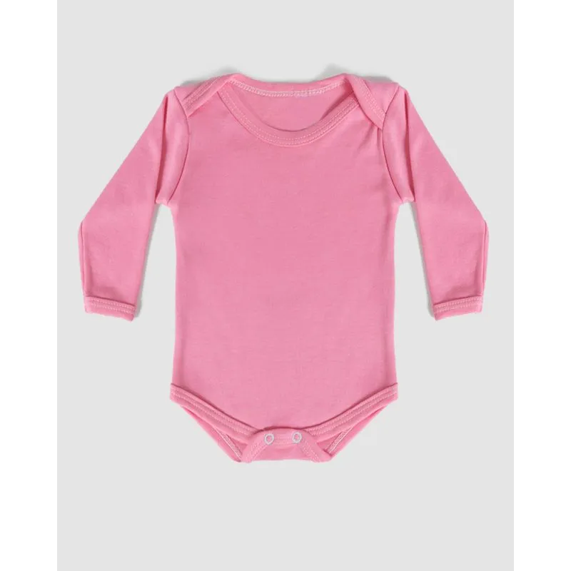 Body Bebê Manga Longa Rosa P