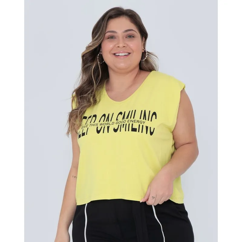 Regata Feminina Plus Size Muscle Tee Verde G3