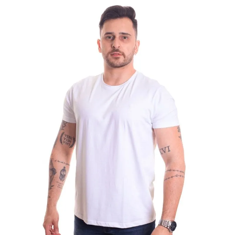 Camiseta masculina m. Pollo branca