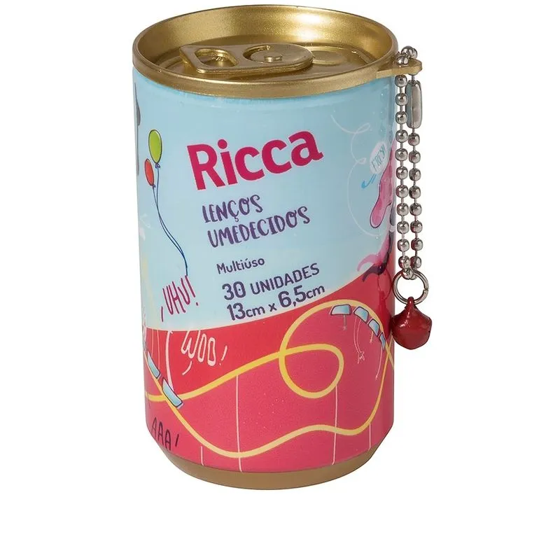 Lenços Umedecidos Ricca 30 Unidades Lata Colecionável