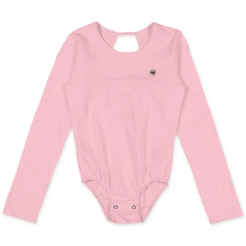 Body Manga Longa Básico Com Aroma Malha Menina Marisol Rosa 12